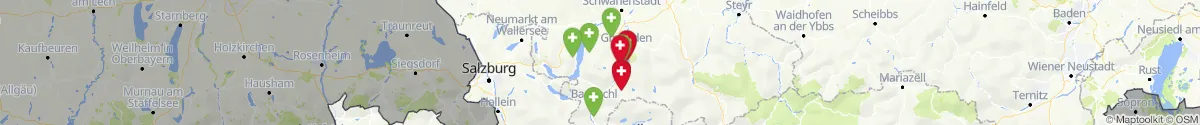 Kartenansicht für Apotheken-Notdienste in der Nähe von Ebensee am Traunsee (Gmunden, Oberösterreich)